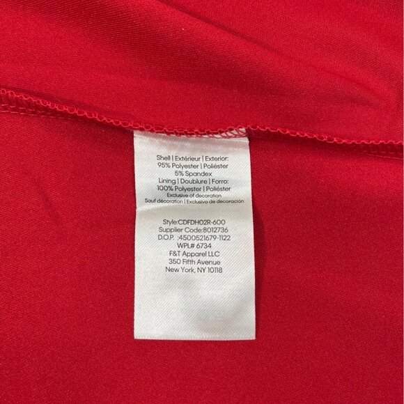 Calvin Klein Girls Red Fit & Flare Dress With Sheer Mesh Details & Bow Accent Si - Picture 9 of 11